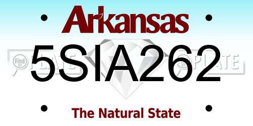 5SIA262 Arkansas License Plate