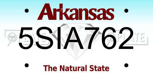 5SIA762 Arkansas License Plate
