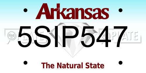 5SIP547 Arkansas License Plate