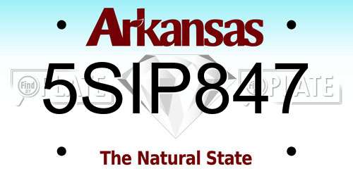 5SIP847 Arkansas License Plate