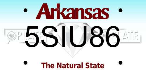 5SIU86 Arkansas License Plate