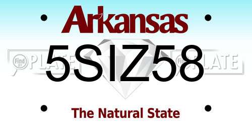 5SIZ58 Arkansas License Plate