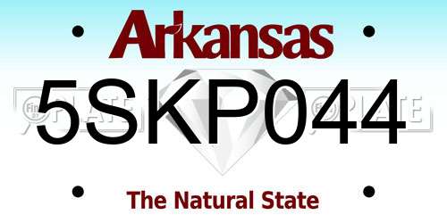 5SKP044 Arkansas License Plate