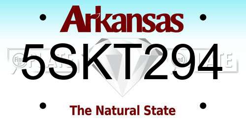 5SKT294 Arkansas License Plate