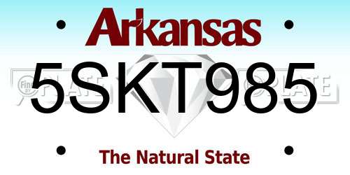 5SKT985 Arkansas License Plate