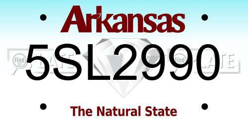 5SL2990 Arkansas License Plate
