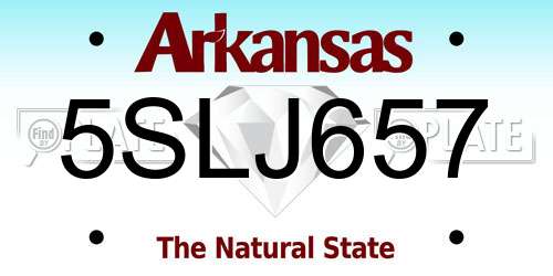 5SLJ657 Arkansas License Plate