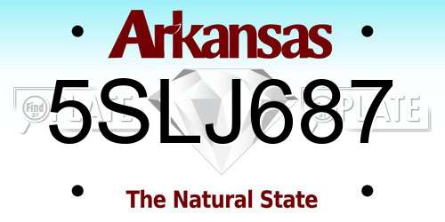 5SLJ687 Arkansas License Plate