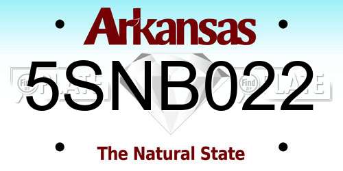5SNB022 Arkansas License Plate