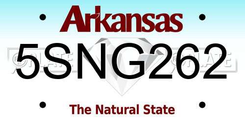 5SNG262 Arkansas License Plate