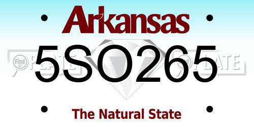 5SO265 Arkansas License Plate