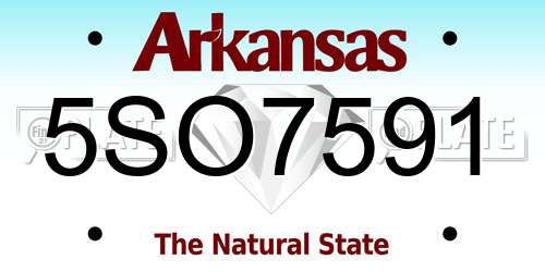 5SO7591 Arkansas License Plate