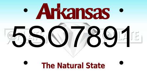 5SO7891 Arkansas License Plate