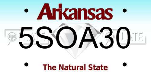 5SOA30 Arkansas License Plate