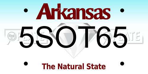 5SOT65 Arkansas License Plate