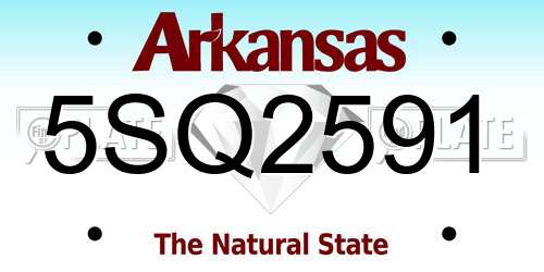 5SQ2591 Arkansas License Plate