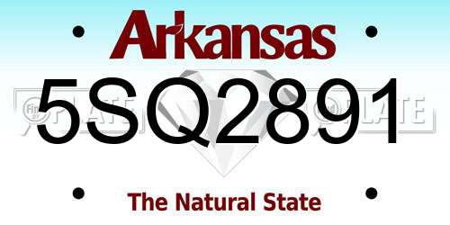 5SQ2891 Arkansas License Plate