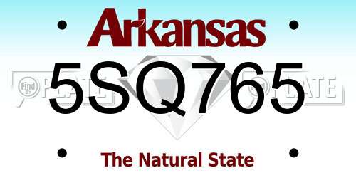 5SQ765 Arkansas License Plate