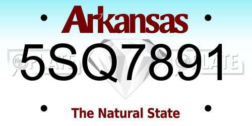 5SQ7891 Arkansas License Plate