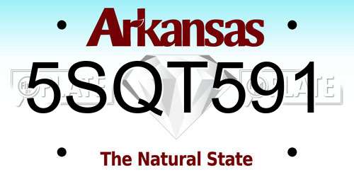 5SQT591 Arkansas License Plate