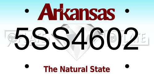 5SS4602 Arkansas License Plate
