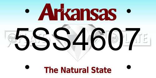 5SS4607 Arkansas License Plate