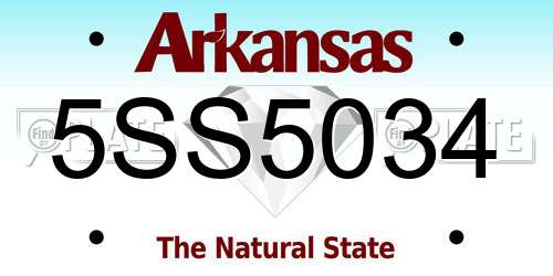 5SS5034 Arkansas License Plate