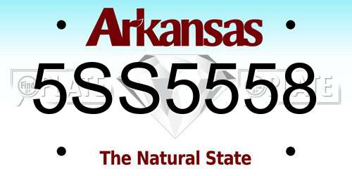 5SS5558 Arkansas License Plate