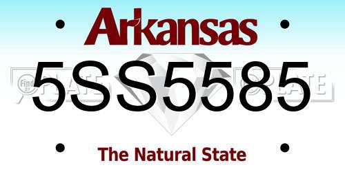 5SS5585 Arkansas License Plate