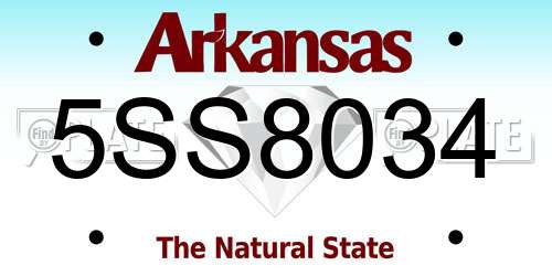 5SS8034 Arkansas License Plate