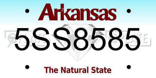5SS8585 Arkansas License Plate