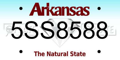 5SS8588 Arkansas License Plate