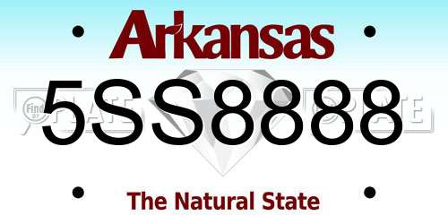 5SS8888 Arkansas License Plate