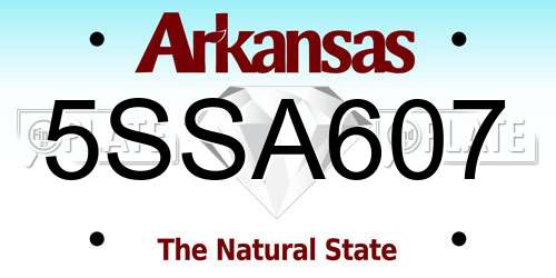 5SSA607 Arkansas License Plate
