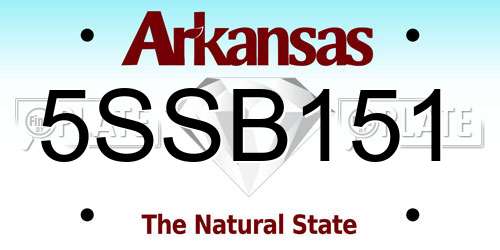 5SSB151 Arkansas License Plate