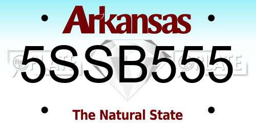 5SSB555 Arkansas License Plate