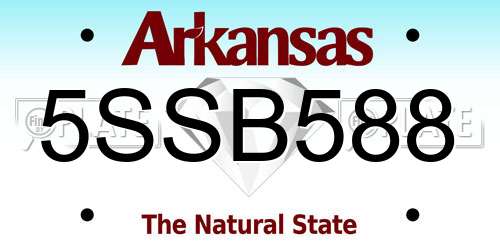 5SSB588 Arkansas License Plate