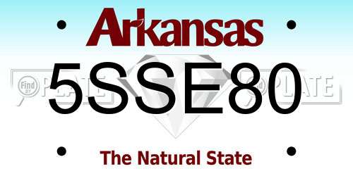5SSE80 Arkansas License Plate
