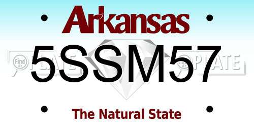 5SSM57 Arkansas License Plate