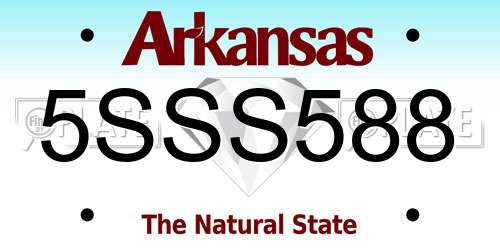 5SSS588 Arkansas License Plate