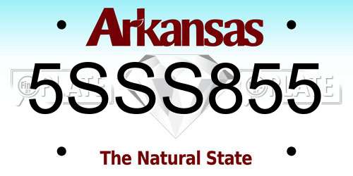 5SSS855 Arkansas License Plate
