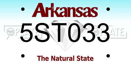 5ST033 Arkansas License Plate