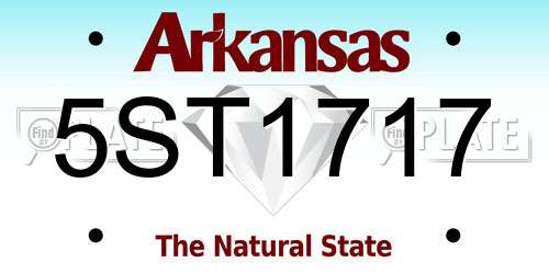 5ST1717 Arkansas License Plate