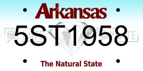 5ST1958 Arkansas License Plate