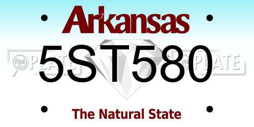 5ST580 Arkansas License Plate
