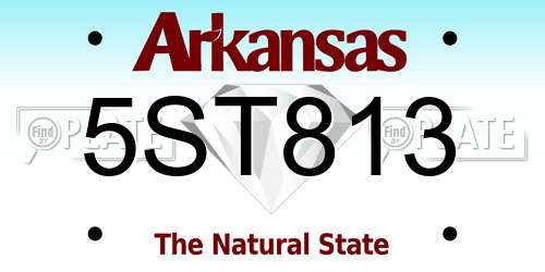 5ST813 Arkansas License Plate