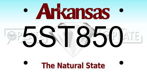 5ST850 Arkansas License Plate