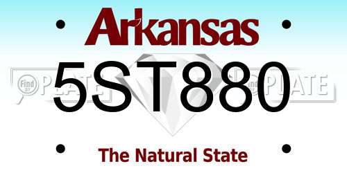 5ST880 Arkansas License Plate