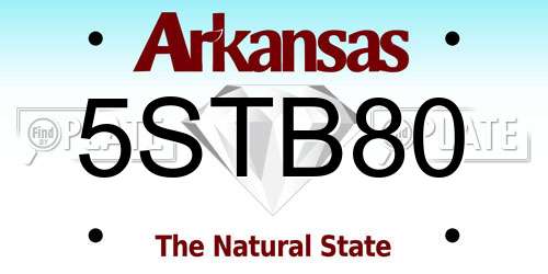 5STB80 Arkansas License Plate