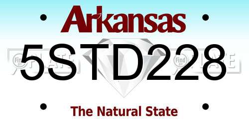 5STD228 Arkansas License Plate